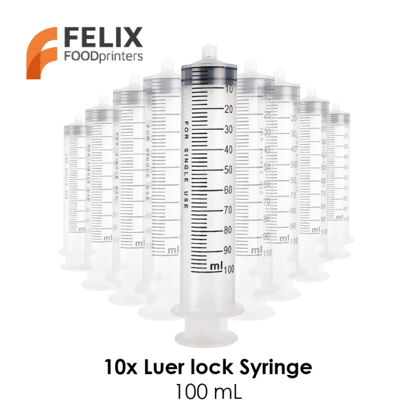 Set of 10x 100ml Luer Lock Syringe