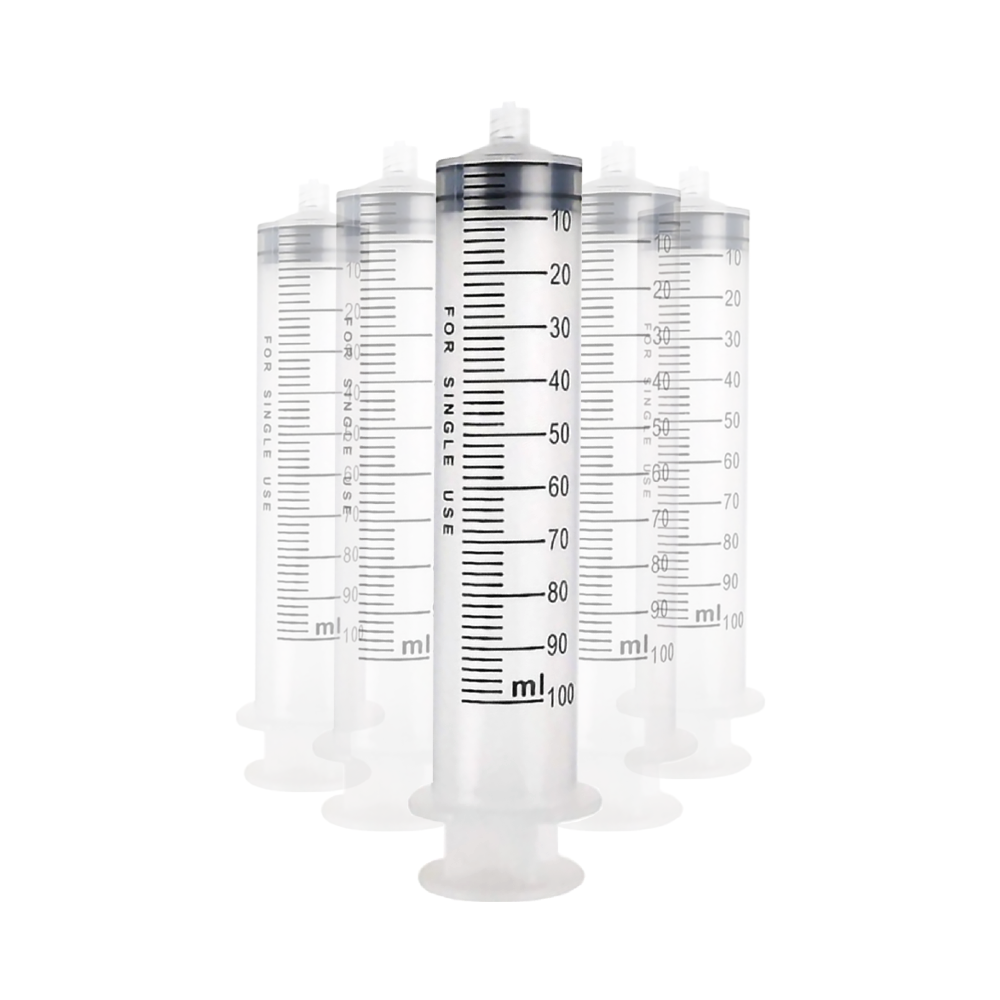 Basic Plastic Syringe + Plunger (100ml) - Set (5x)